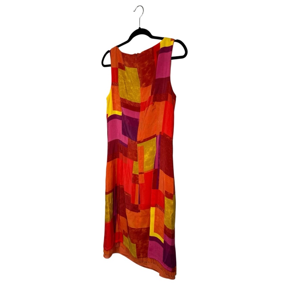 Vintage Yves Cossette Depeche Mode Sunset Geometric Shift Dress Beaded 80’s 90’s - Picture 7 of 8